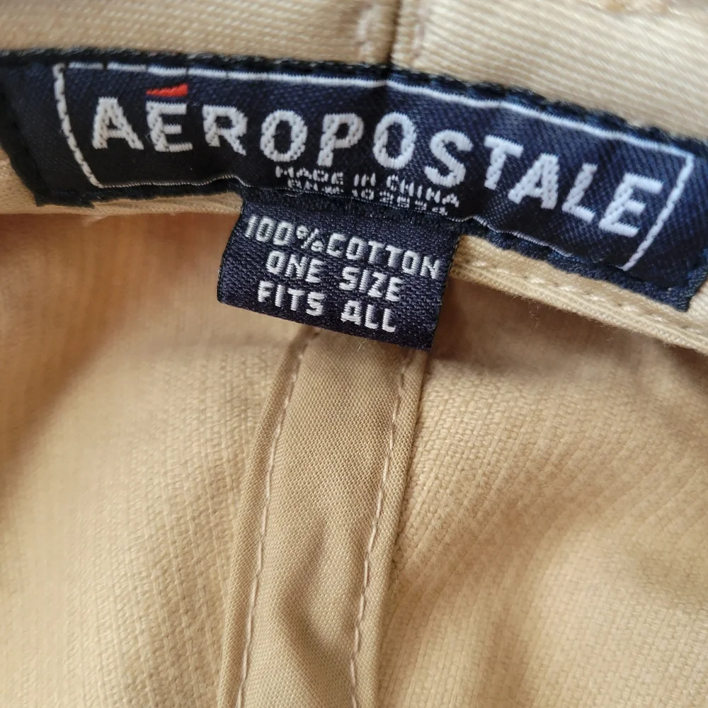 Aeropostale Hat ~ Cap ~ Newsboy ~ Tan Corduroy ~ Boho Hippie Vintage Look ~ GUC
